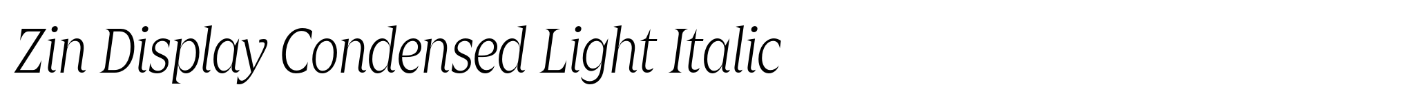 Zin Display Condensed Light Italic image